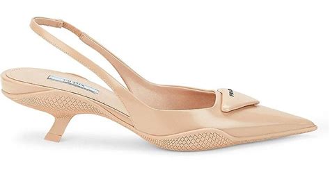 prada slingback wedge|Prada slingback kitten heel.